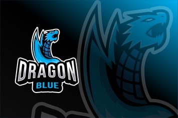 Dragon Blue Esport Logo Template