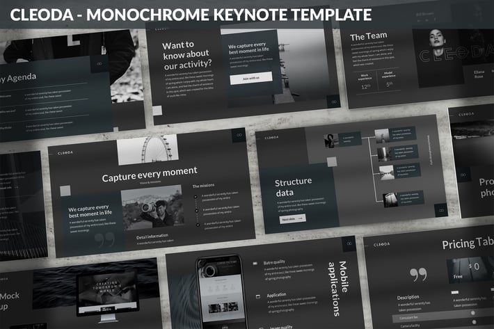 Cleoda - Monochrome Keynote Template