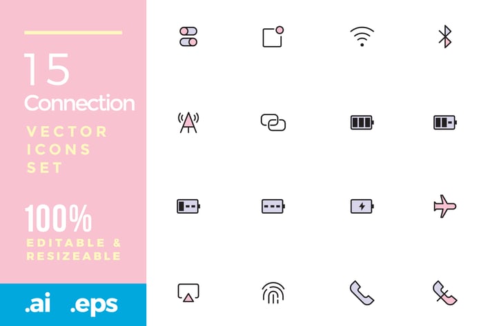 15 Connection vector icons