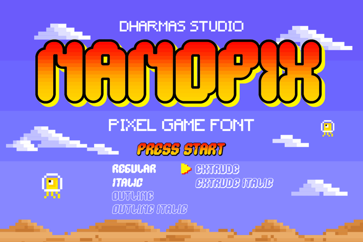 Nano Pix -  Modern Game Font