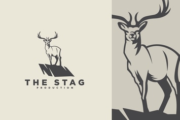 Stag Mascot on Cliff Logo
