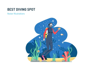 Best Diving Spot - Travel Illustration
