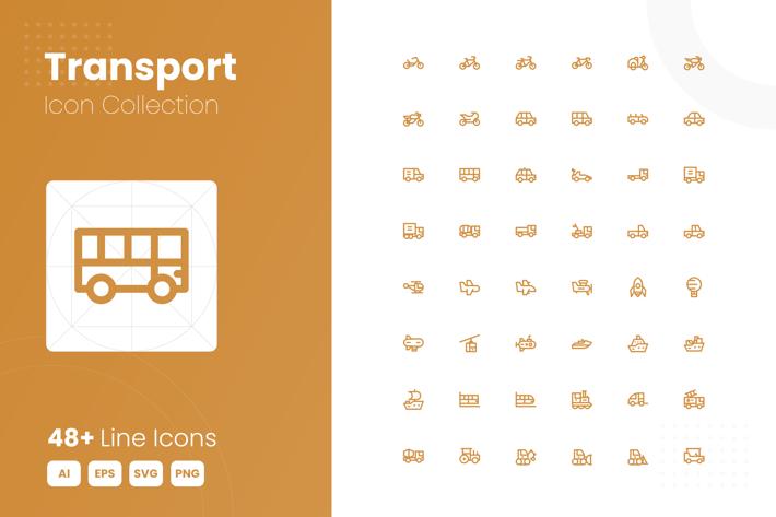 48 Transport Icon Collection