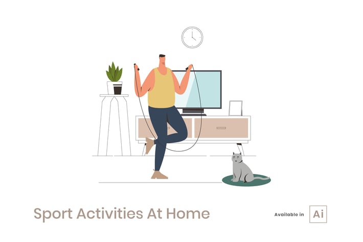 Sport Activities At Home Illustration