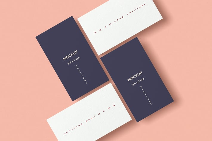 Vertical Business Card Mockup