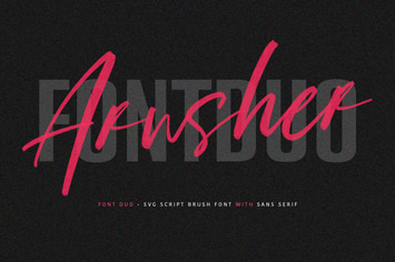 Arusher Brush Font Duo Svg Script Sans Vector Type