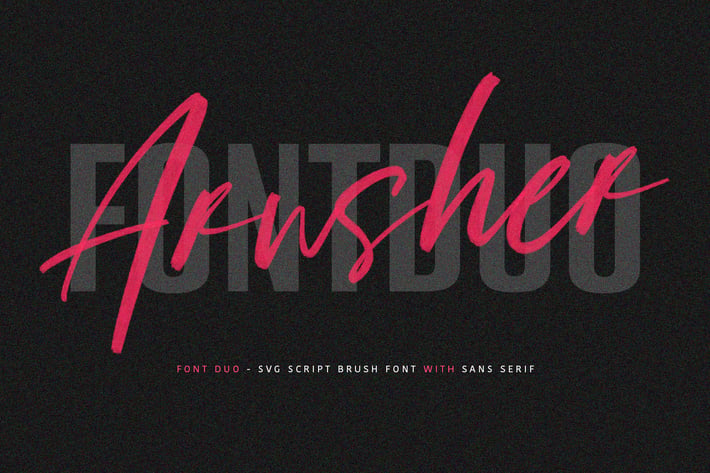 Arusher Brush Font Duo Svg Script Sans Vector Type