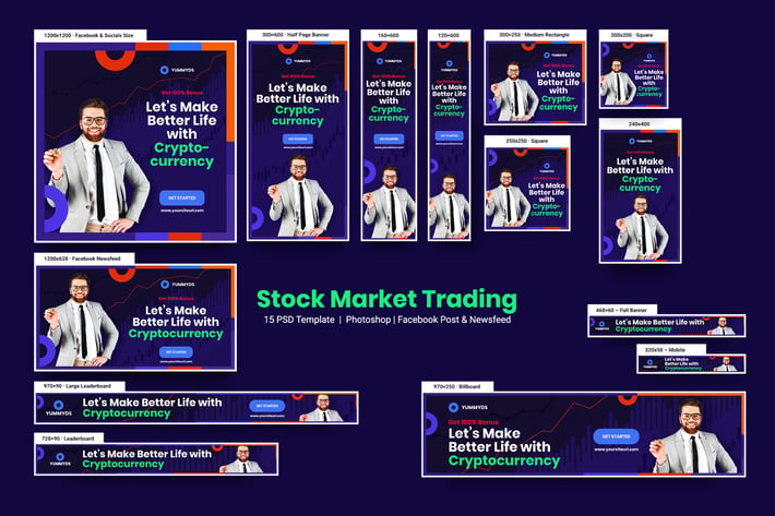 Stock Market Trading Banners Ad