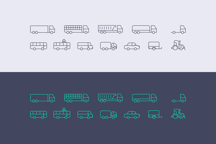 vector transportation icons set 
