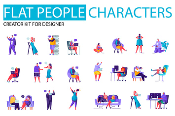 Modern Flat People Character Creator Kit
