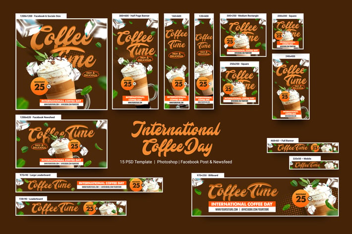 International Coffee Day Banners Ad