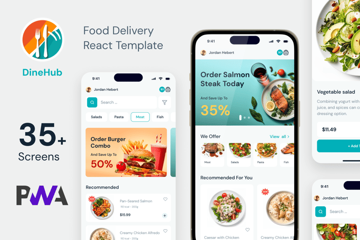 DineHub - Food Delivery React Mobile App