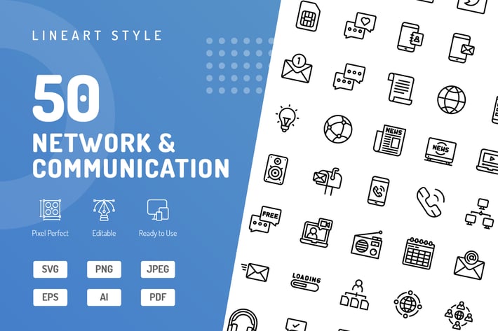 Network & Communication Line Icons