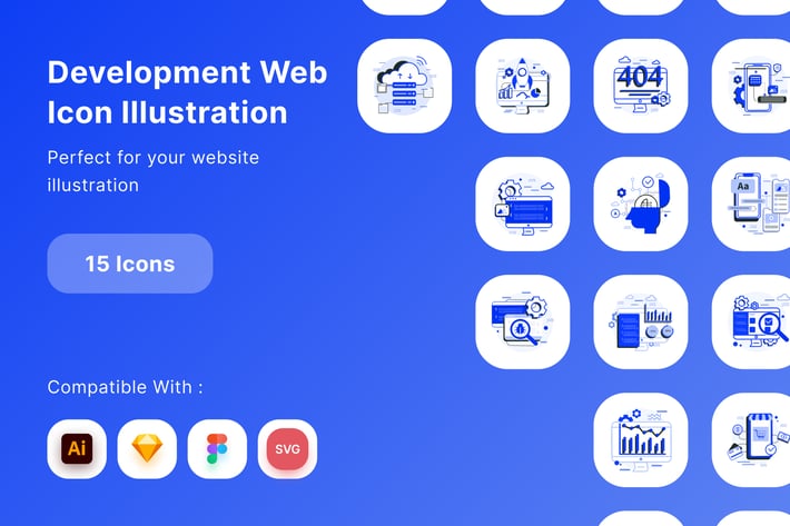 Development Web Icon Illustration