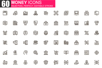 Money Thin Line Icons Pack