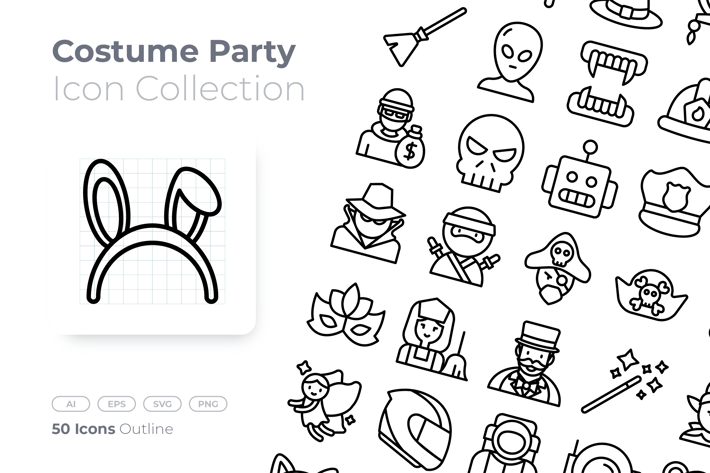 Costume Party Outline Icon