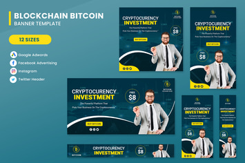 Bitcoin Currency Banners Ad Set Template