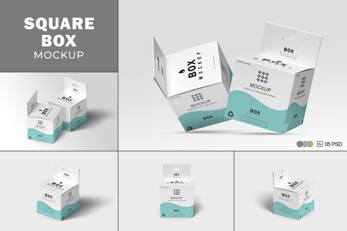 Square Box Mockup Packaging