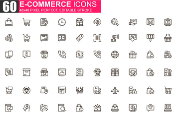 E-commerce Thin Line Icons Pack