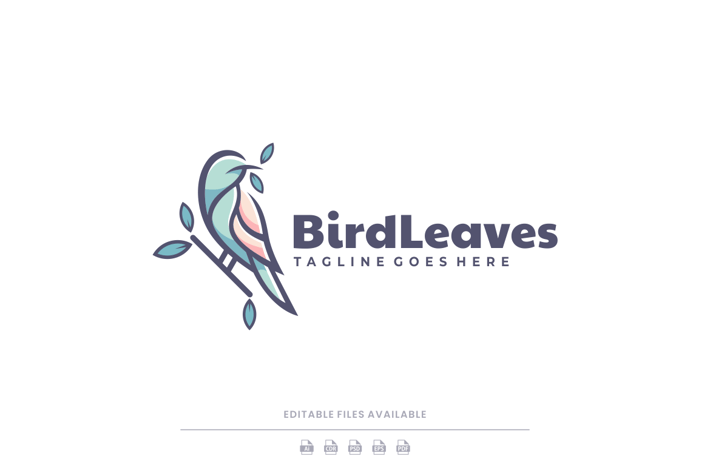 Bird Leaf Color Mascot Logo