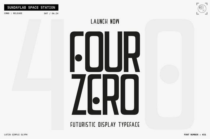 Four Zero Futuristic Typeface