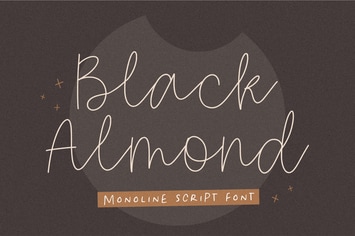 Black Almond - Monoline Script Logo Font