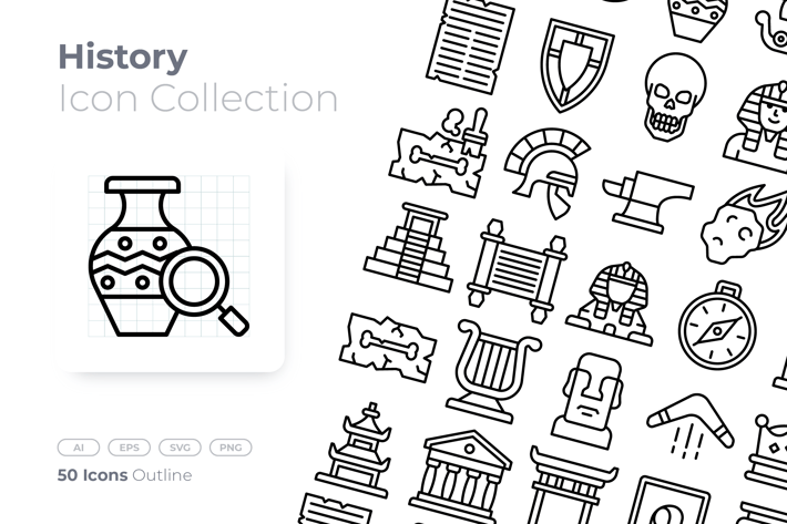 History Outline Icon