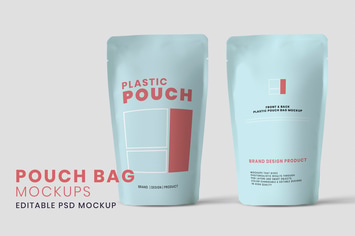 Pouch mockup with white background