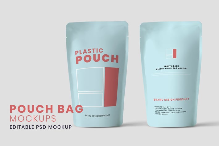 Pouch mockup with white background