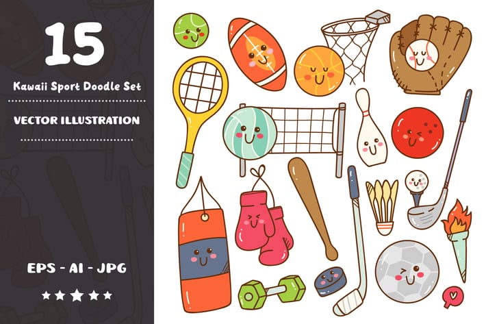Kawaii Sport Doodle Set