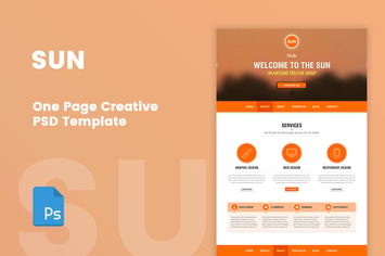 SUN - One Page Creative Portfolio PSD Template