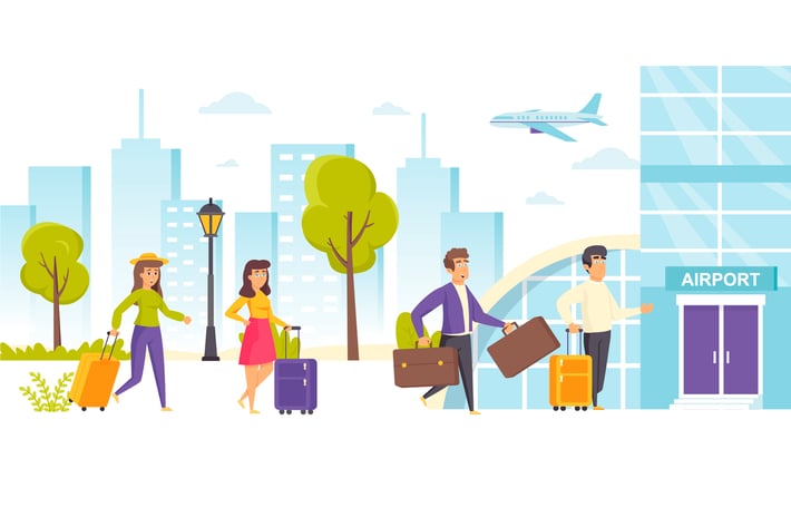 People Travel Vacation Flat Scene Situation
