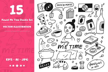 Kawaii Me Time Doodle Set