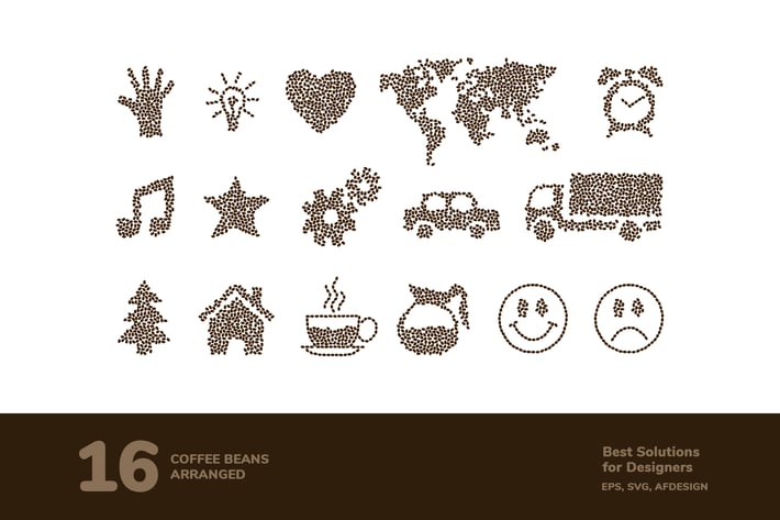 Coffee Beans Arranged Illustration