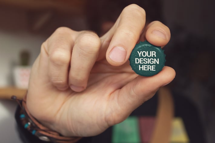 Hand Front Beer Cap Mockup