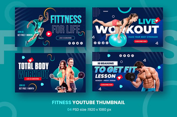 Fitness Youtube Thumbnail Template