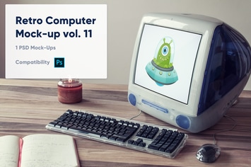 1 Retro Computer Mockup vol. 11