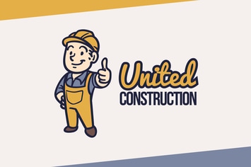 Retro Vintage 1940's Contractor Mascot Logo