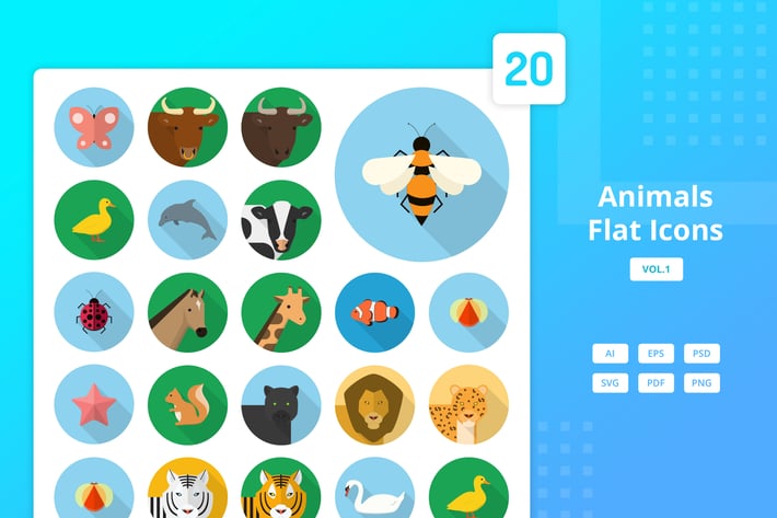 Animals - Flat Icons