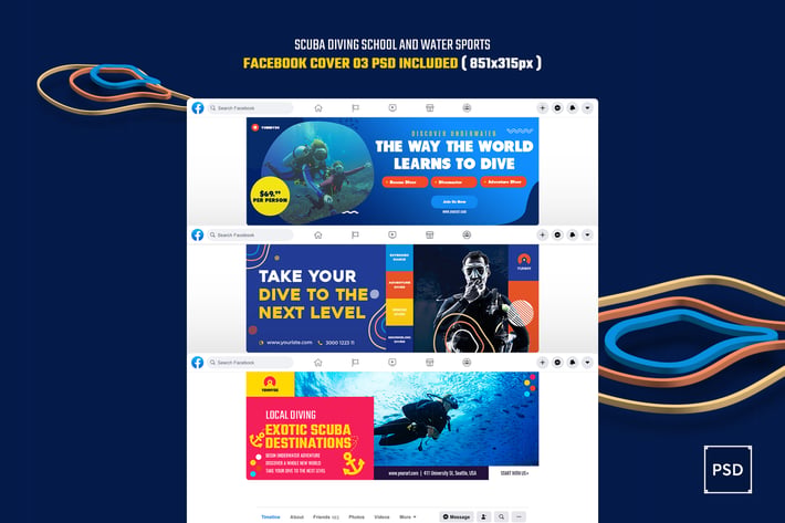 Scuba Diving School & Water Sports Facebook Cover