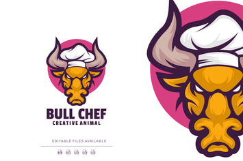 Bull Mascot Cartoon Logo