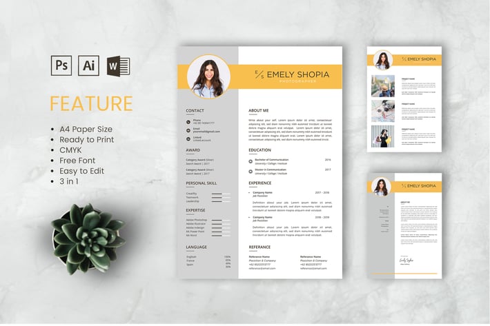 Professional CV And Resume Template Emily
