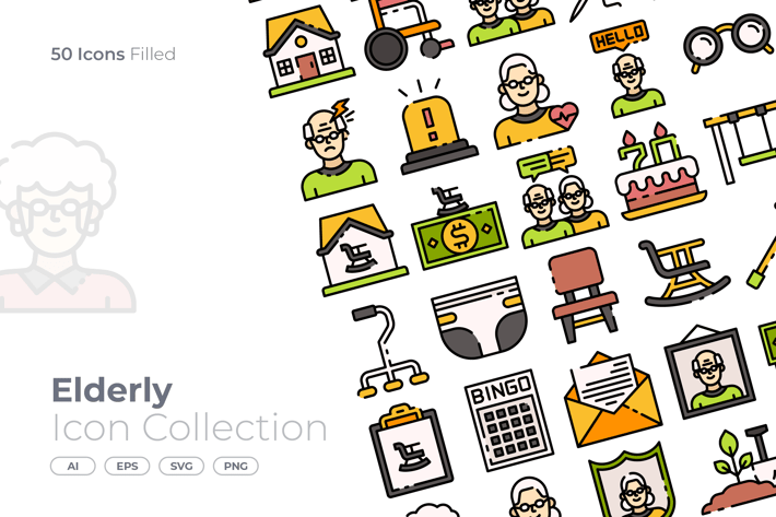 Elderly Filled Icon