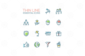 Business - Thin Single Line Icons Set