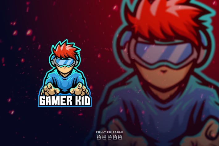 Gamer Kid Mascot Logo