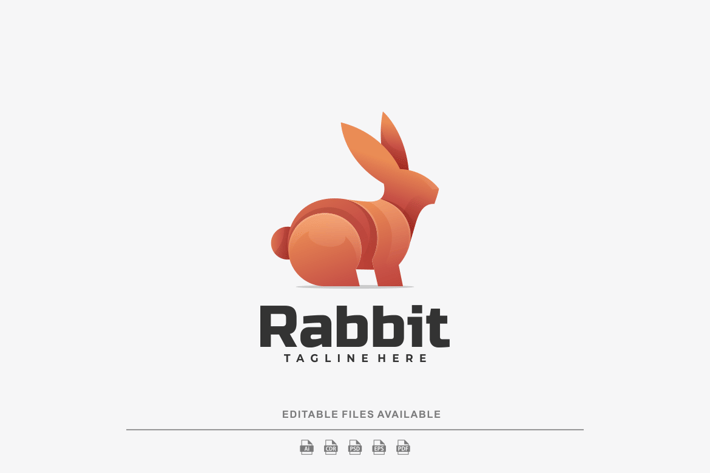 Rabbit Gradient Colorful Logo