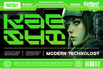 Kaeshi - Modern Techno Typeface
