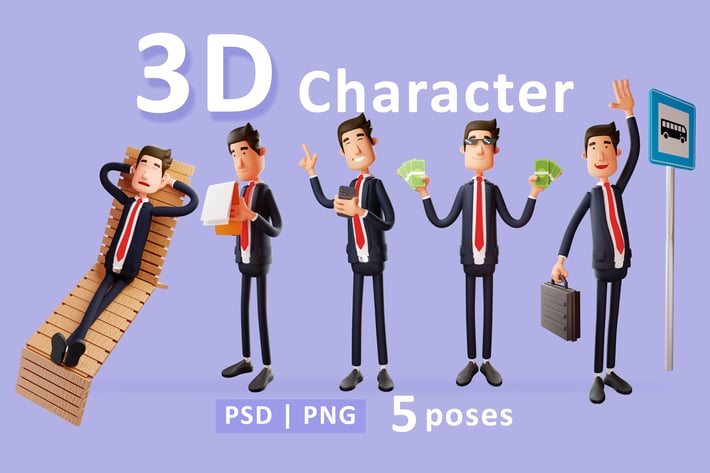 Businessman - 3D Business Characters Set
