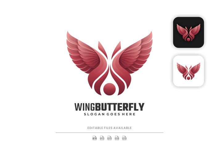 Wings Butterfly Gradient Logo