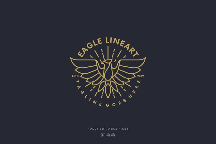 Eagle Line Art Badge Logo